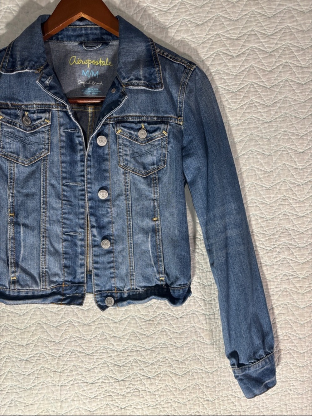 Aeropostale Blue Denim Jean Jacket 100%. Cotton medium EUC - Picture 5 of 6